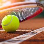 tennis ball on a tennis court