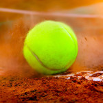 tennis ball on a tennis court